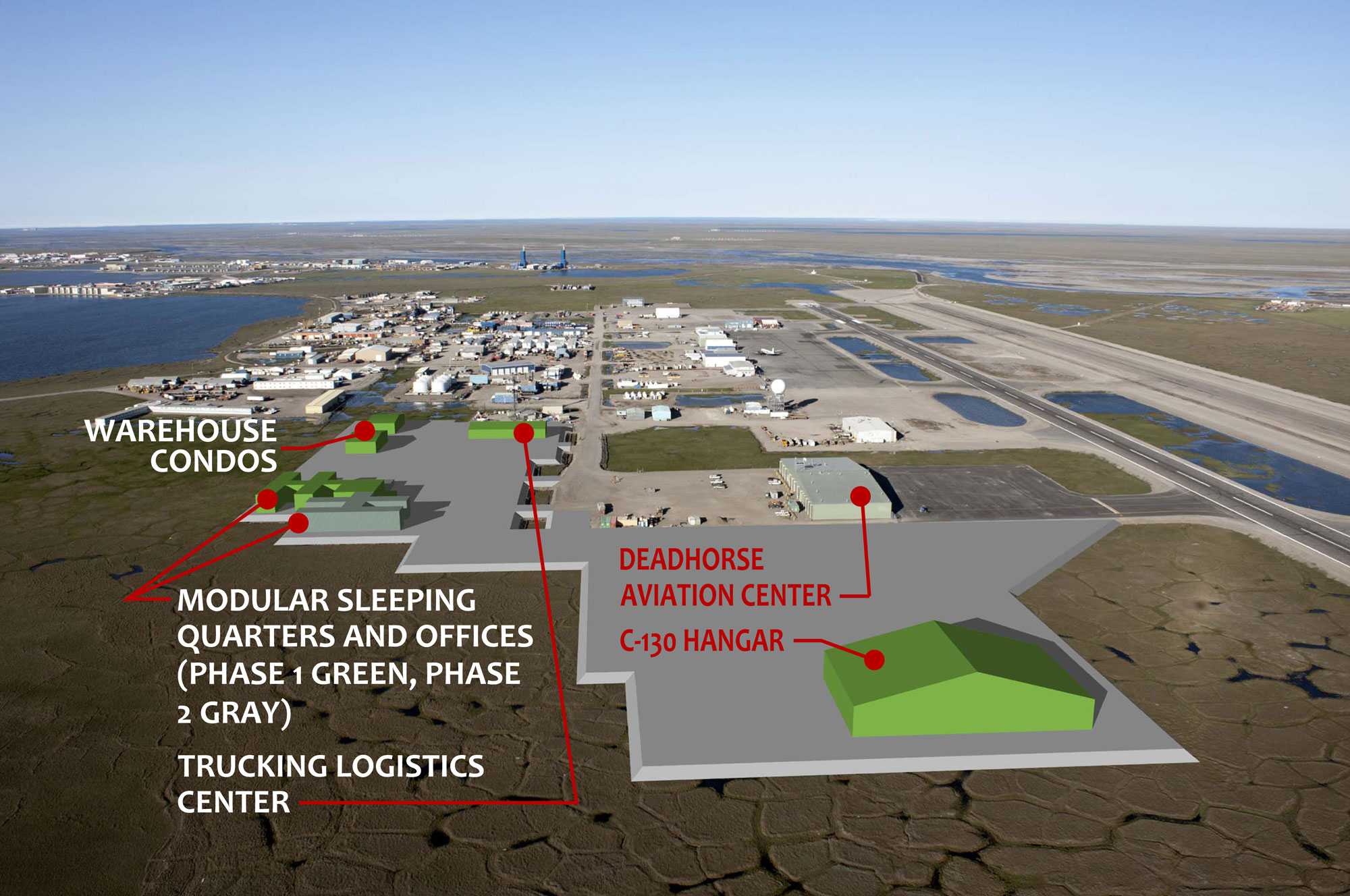 aerial view of Deadhorse Aviation Center's expansion plans